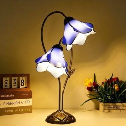 Dark Blue Lotus Two-Light...