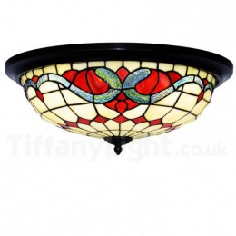 16 Inch Tiffany Flush Mount