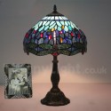 12 Inch European Stained Glass Dragonfly Style Tiffany Table Lamp