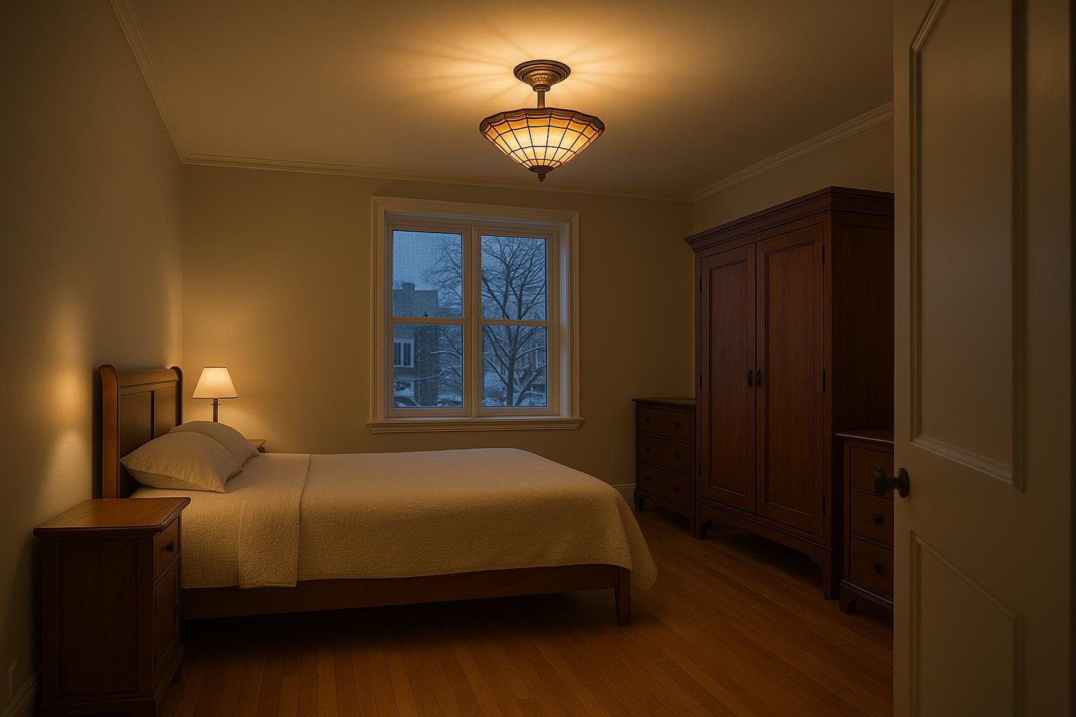 From Overhead to Bedside: Layering a Bedroom After Dark