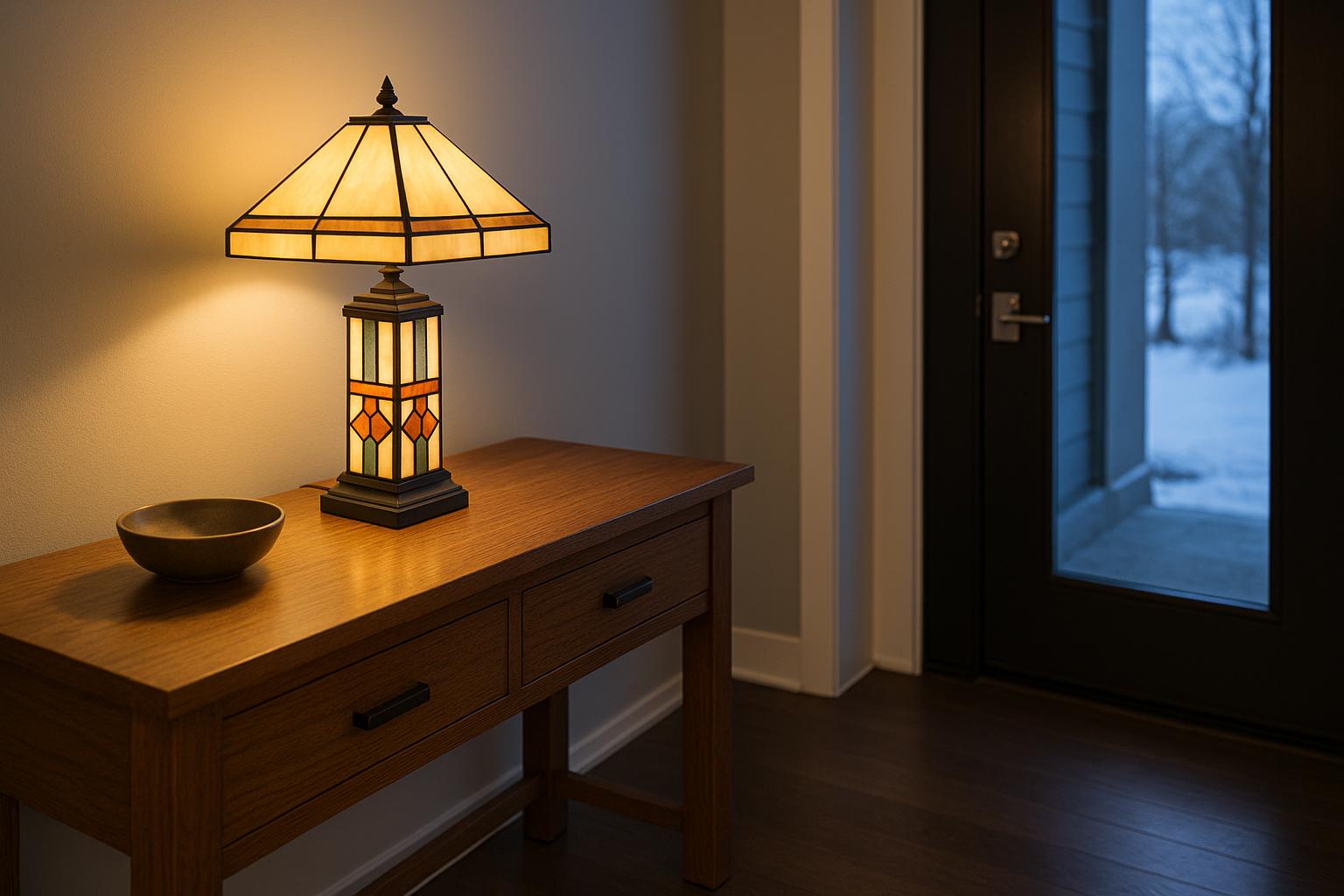 Using a Lighted-Base Tiffany-Style Lamp on an Unwired Wall